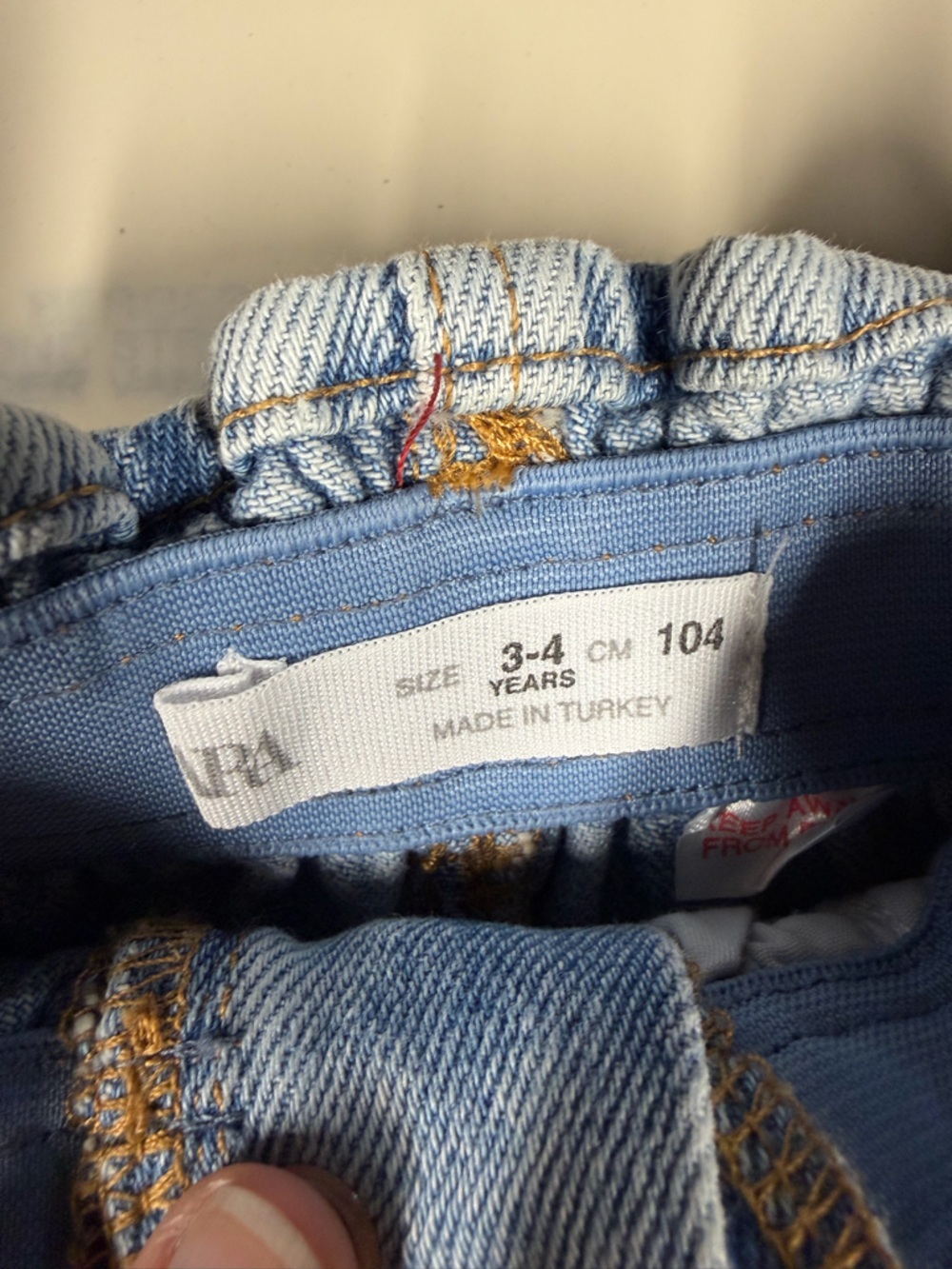 Zara Light Blue Denim Elastic Waist Skirt - Picture 3 of 5